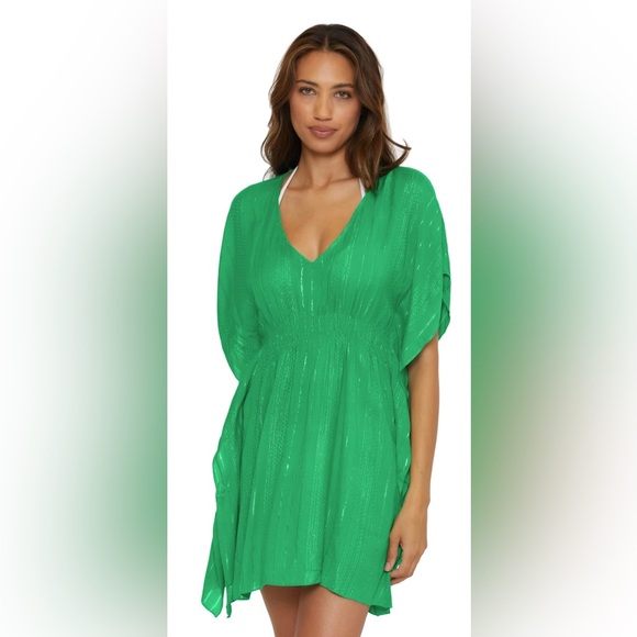 Becca Women's Radiance Striped Woven Tunic, Sz XS-S verde (green) - Picture 1 of 2